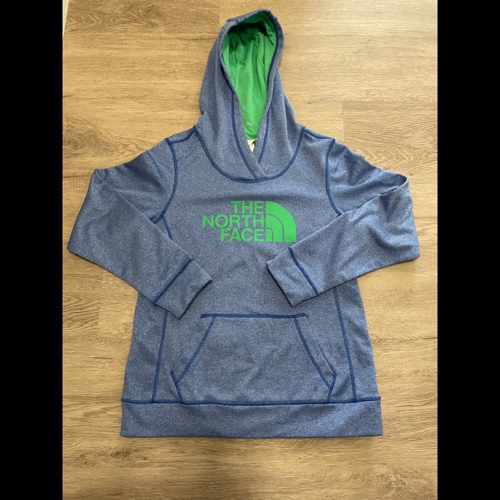 The North Face Women Performance Running Hoodie Blue and Green  Medium